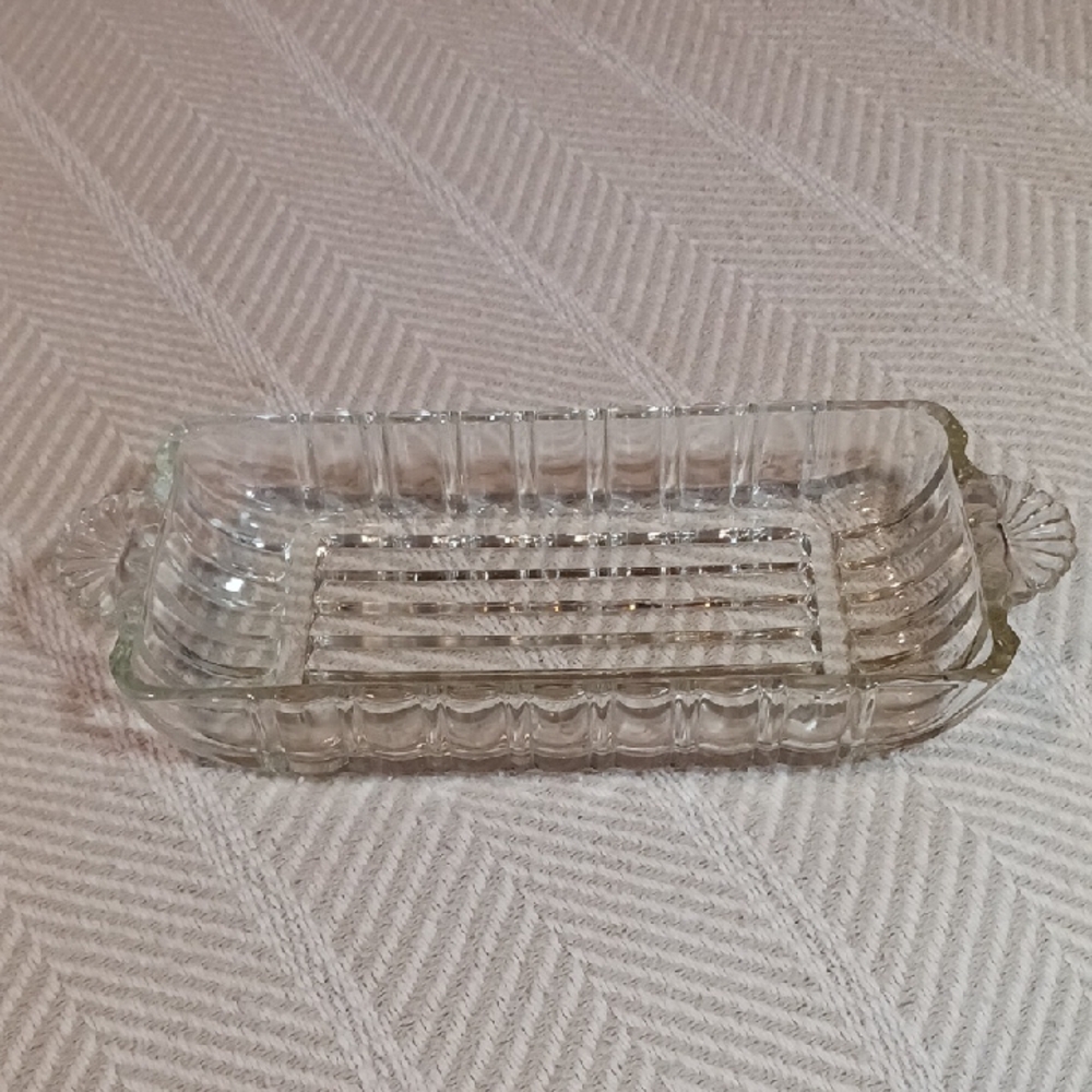 Elegant Clear Glass Relish Dish